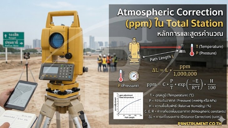 Atmospheric Correction (ppm) ใน Total Station: หลักการและสูตรคำนวณ