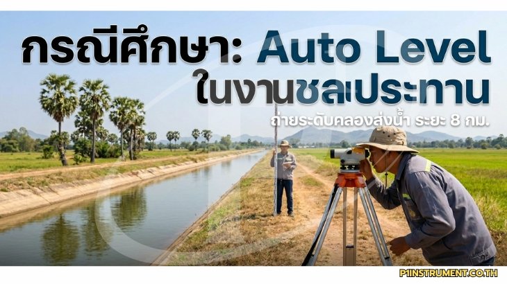 กรณีศึกษา Auto Level ในงานชลประทาน: ถ่ายระดับคลองระยะ 8 km