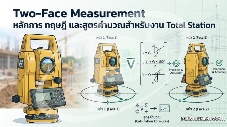 Two-Face Measurement หลักการ ทฤษฎี และสูตรคำนวณสำหรับงาน Total Station