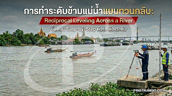 Reciprocal Leveling ข้ามแม่น้ำ: ขั้นตอน Step-by-Step ด้วยกล้องระดับ