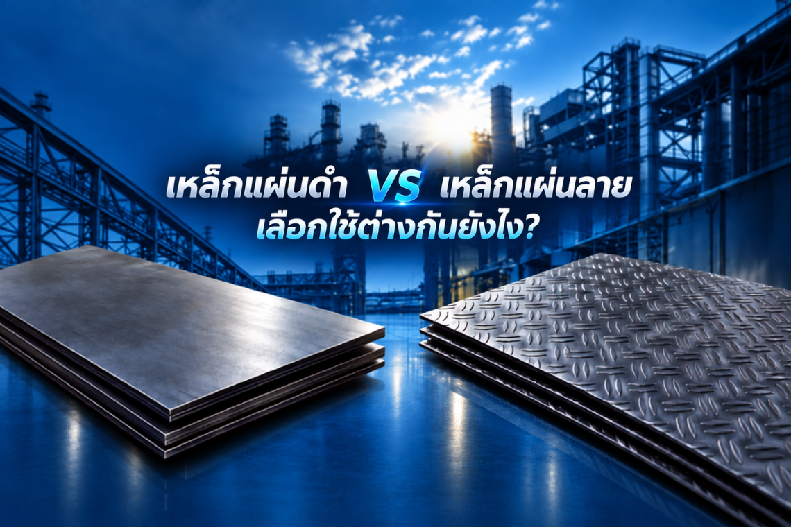เหล็กแผ่นดำ vs เหล็กแผ่นลาย เลือกใช้ต่างกันยังไง?