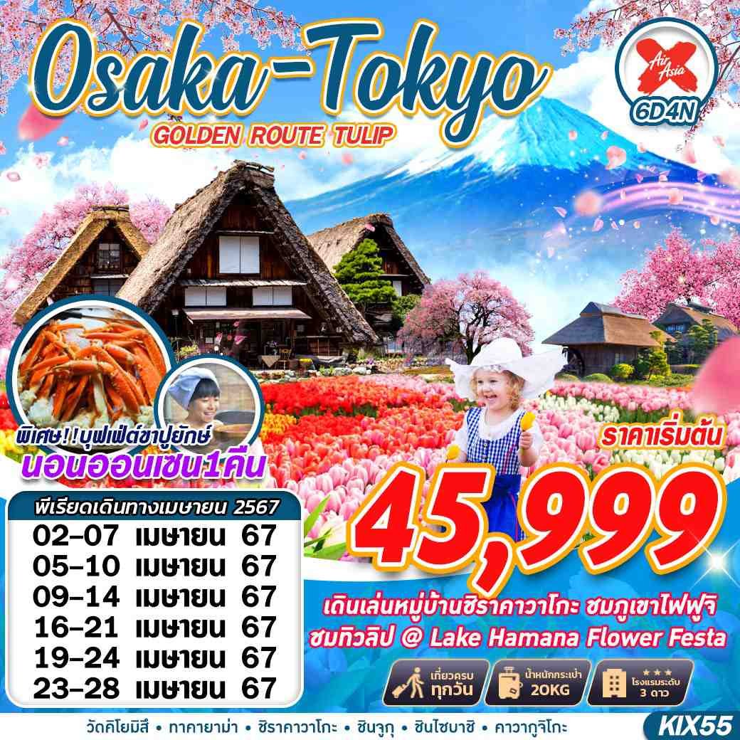 ทัวร์ญี่ปุ่น  OSAKA TOKYO GOLDEN ROUTE TULIP 6 วัน 4 คืน