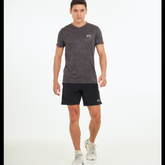 Physical Distance Shirts TL Distance T-Shirt เสื้อกีฬาทรงคอวี (เทา)