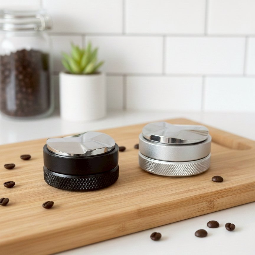 ETZEL Macaron Distributor มาการองเกลี่ยหน้าผงกาแฟปรับระดับความลึกได้ มาการองแทมเปอร์แบบ 3 ใบพัด