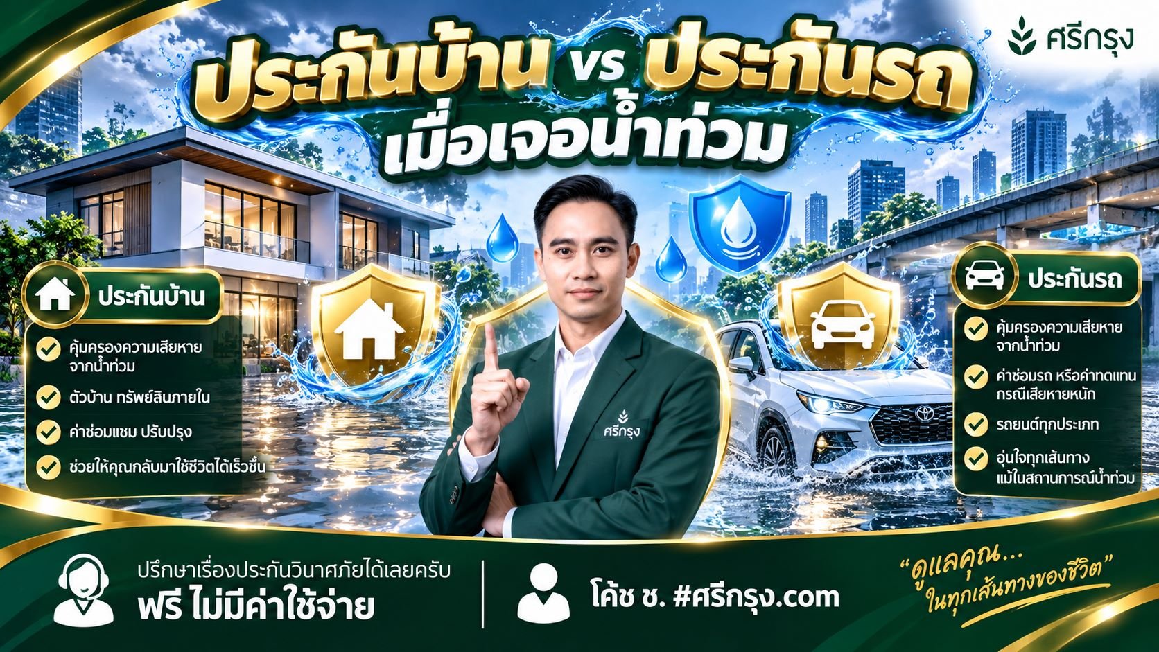 ประกันบ้านประกันรถ เมื่อเจอน้ำท่วม