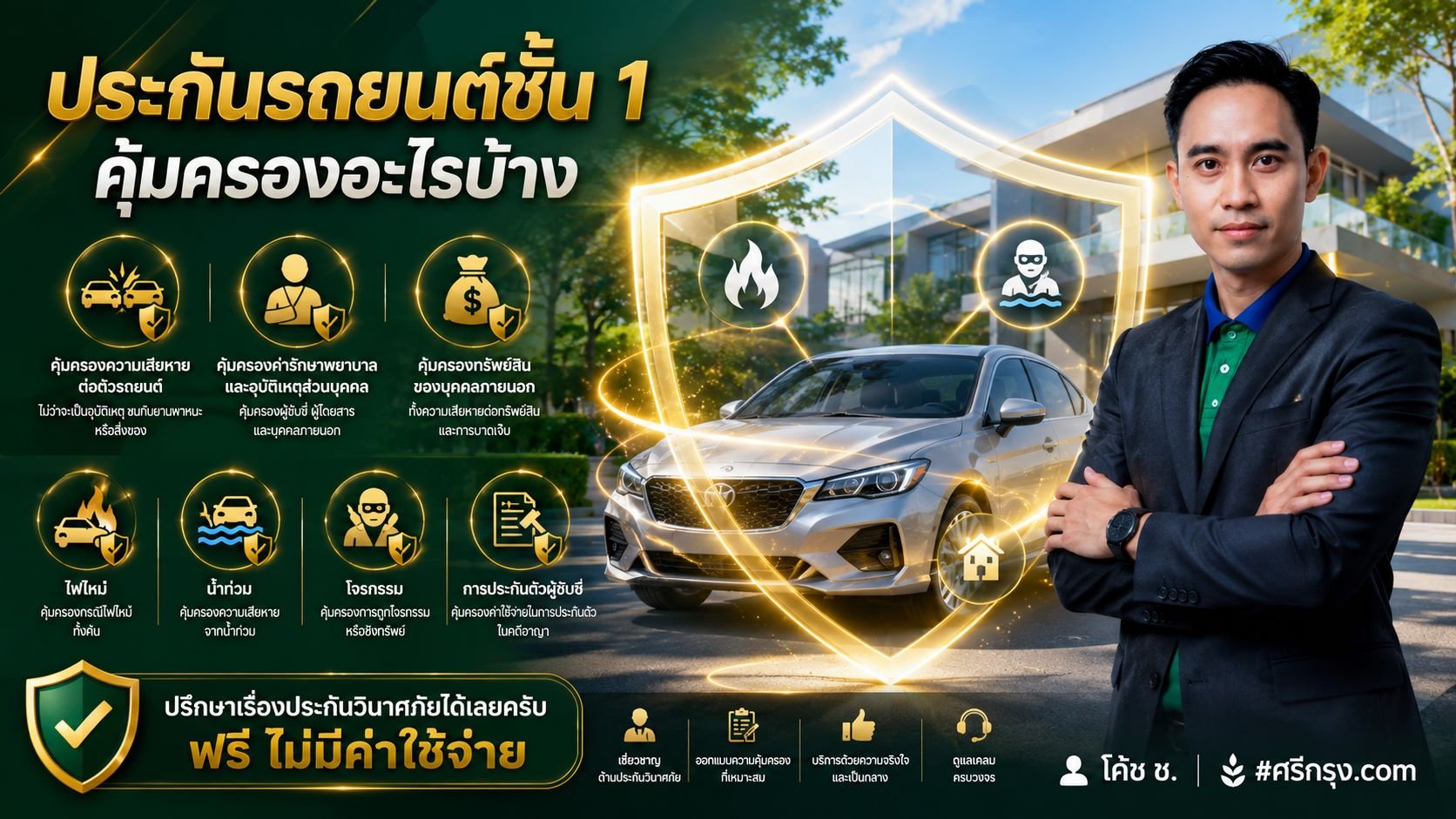 ประกันรถยนต์ชั้น 1 คุ้มครองอะไรบ้าง?