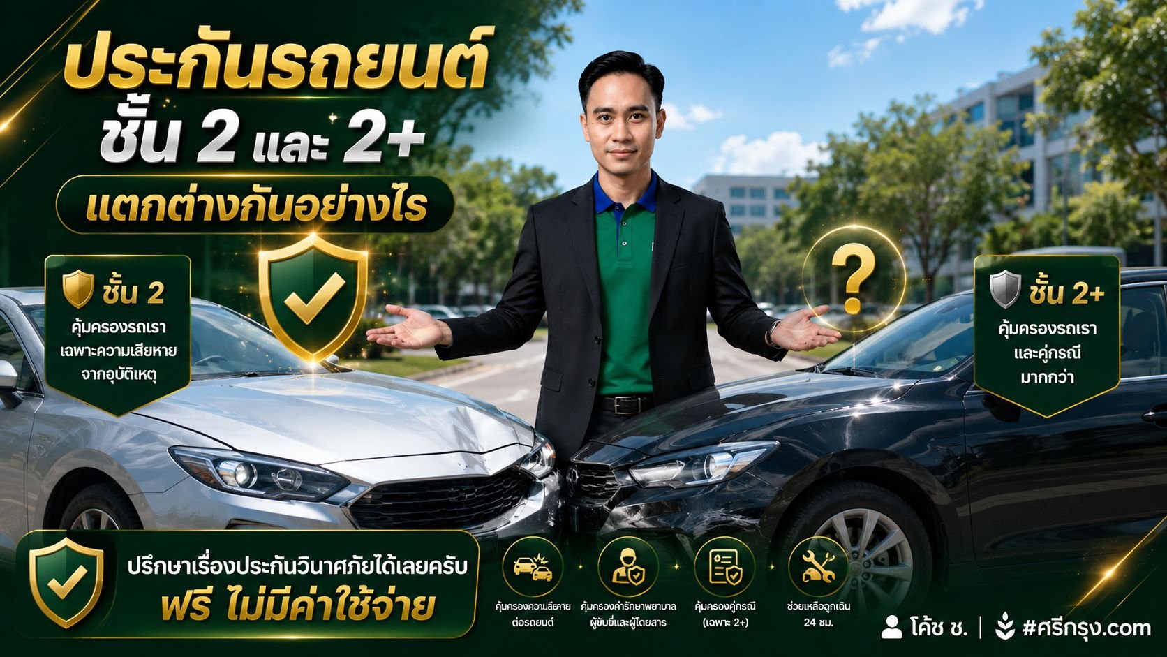 ประกันรถยนต์ชั้น 2 และ 2+ แตกต่างกันอย่างไร?