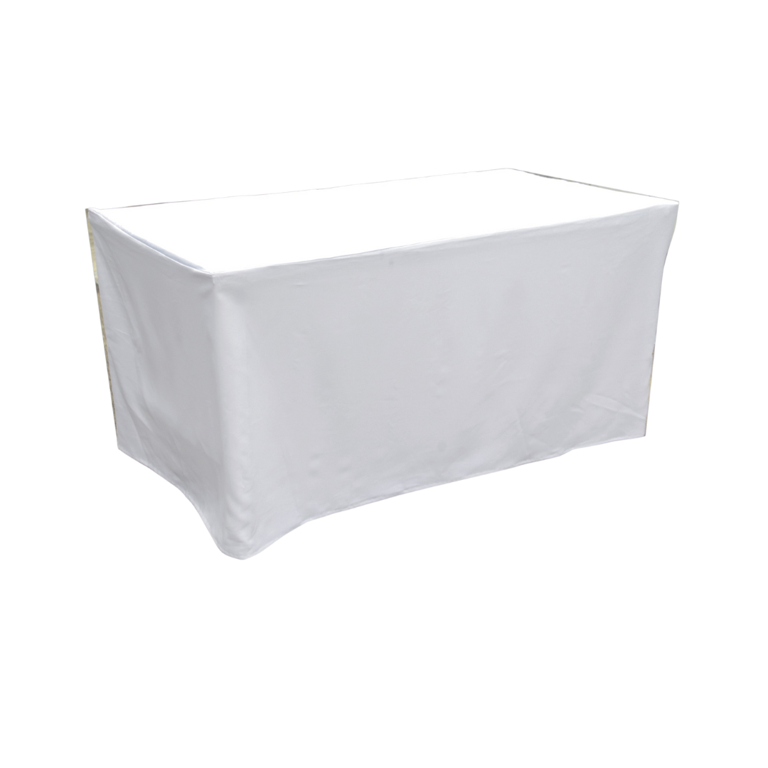 เช่าผ้าคลุมโต๊ะเหลี่ยม75x180cmสีขาว