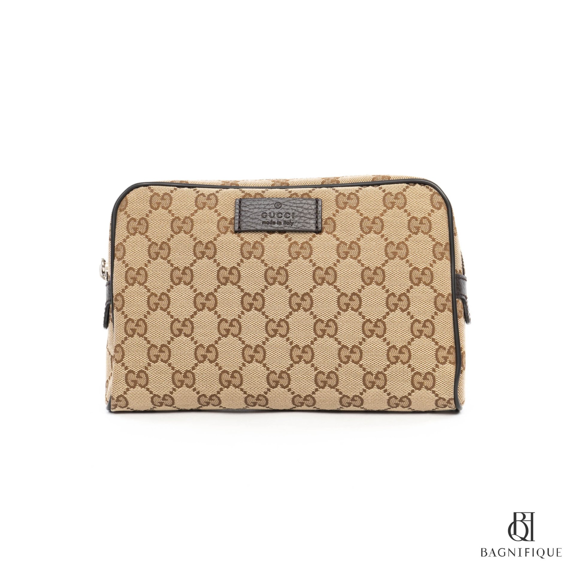 GUCCI BELT BAG 22 BROWN GG SUPREME MONOGRAM SHW