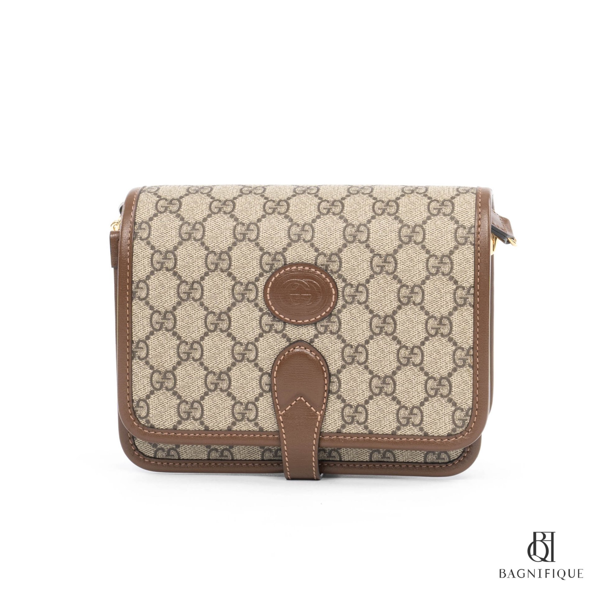 GUCCI GG RETRO SHOULDER BAG 20CM BEIGE GG MONOGRAM GHW