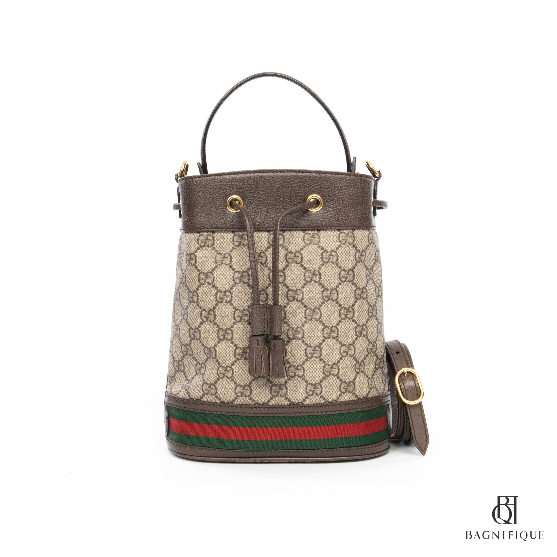 GUCCI OPHIDIA SMALL BROWN GREEN RED GG SUPREME MONOGRAM GHW