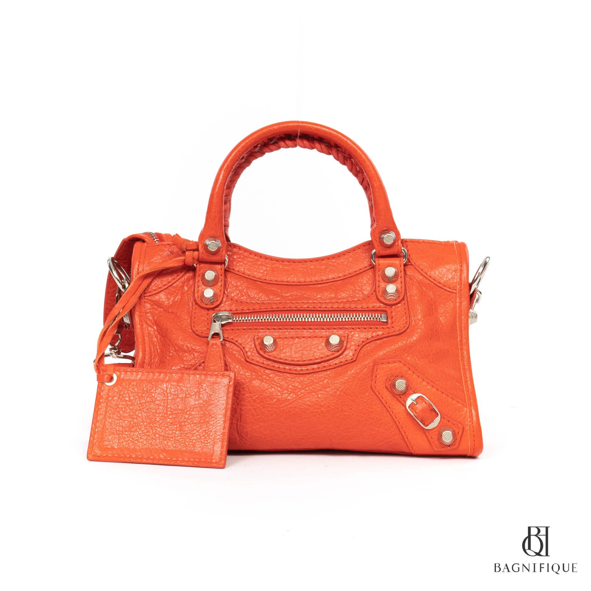 BALENCIAGA CITY GIANT MINI ORANGE CALF SHW