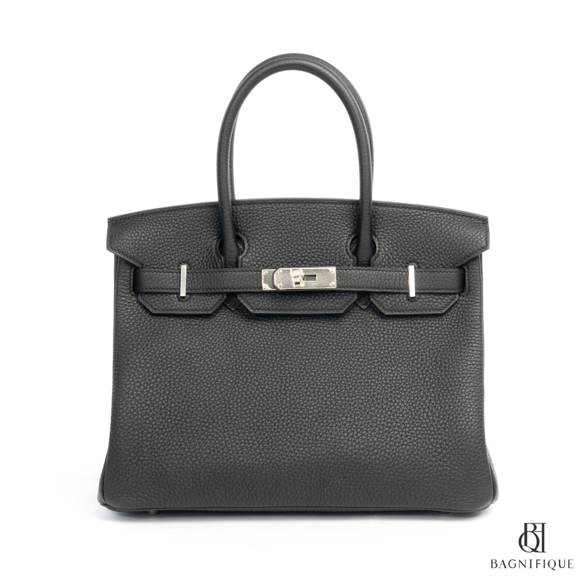 HERMES BIRKIN 30 BLACK NOIR TOGO SHW STAMP Y