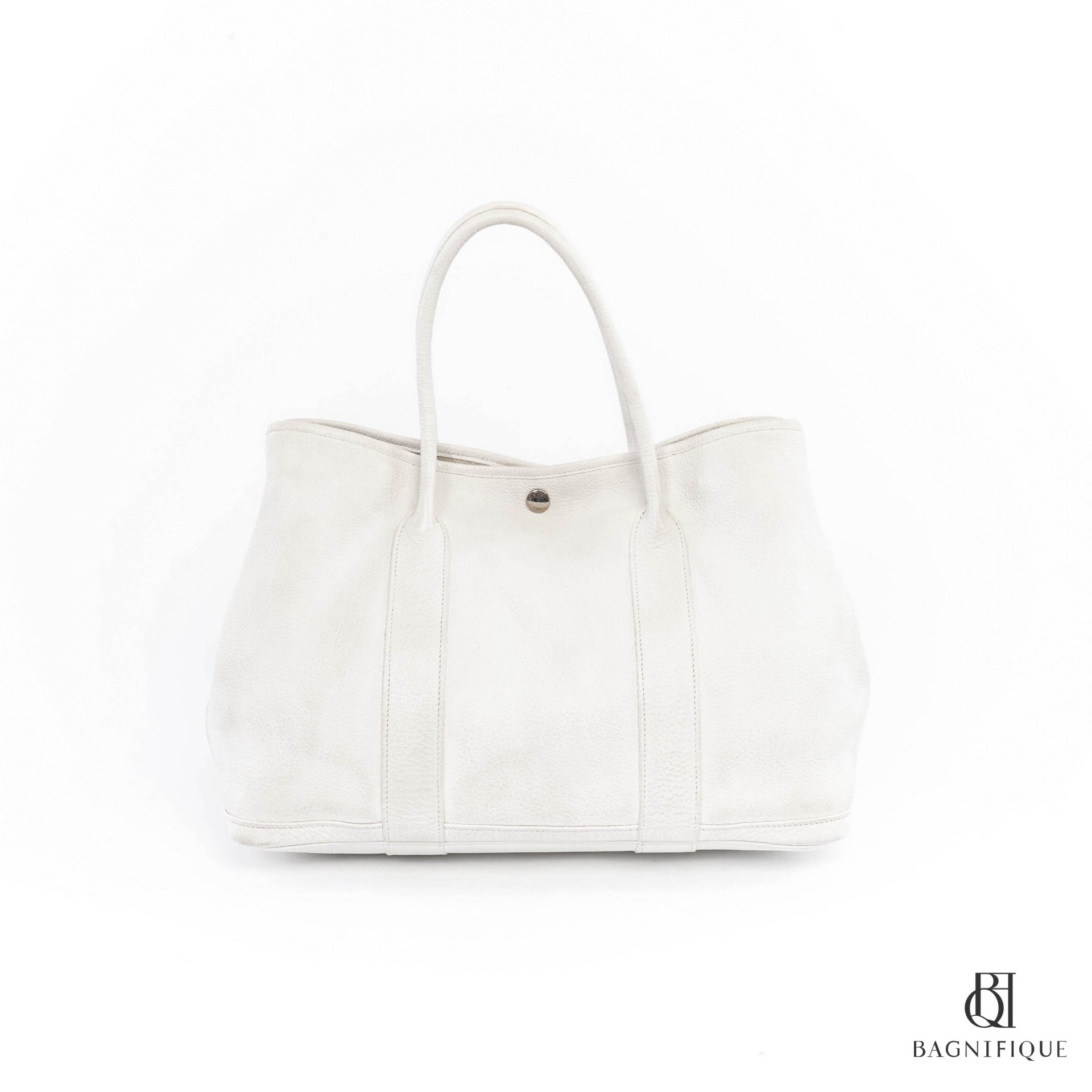 HERMES GARDEN PARTY 36 WHITE SHW STAMP O SQ