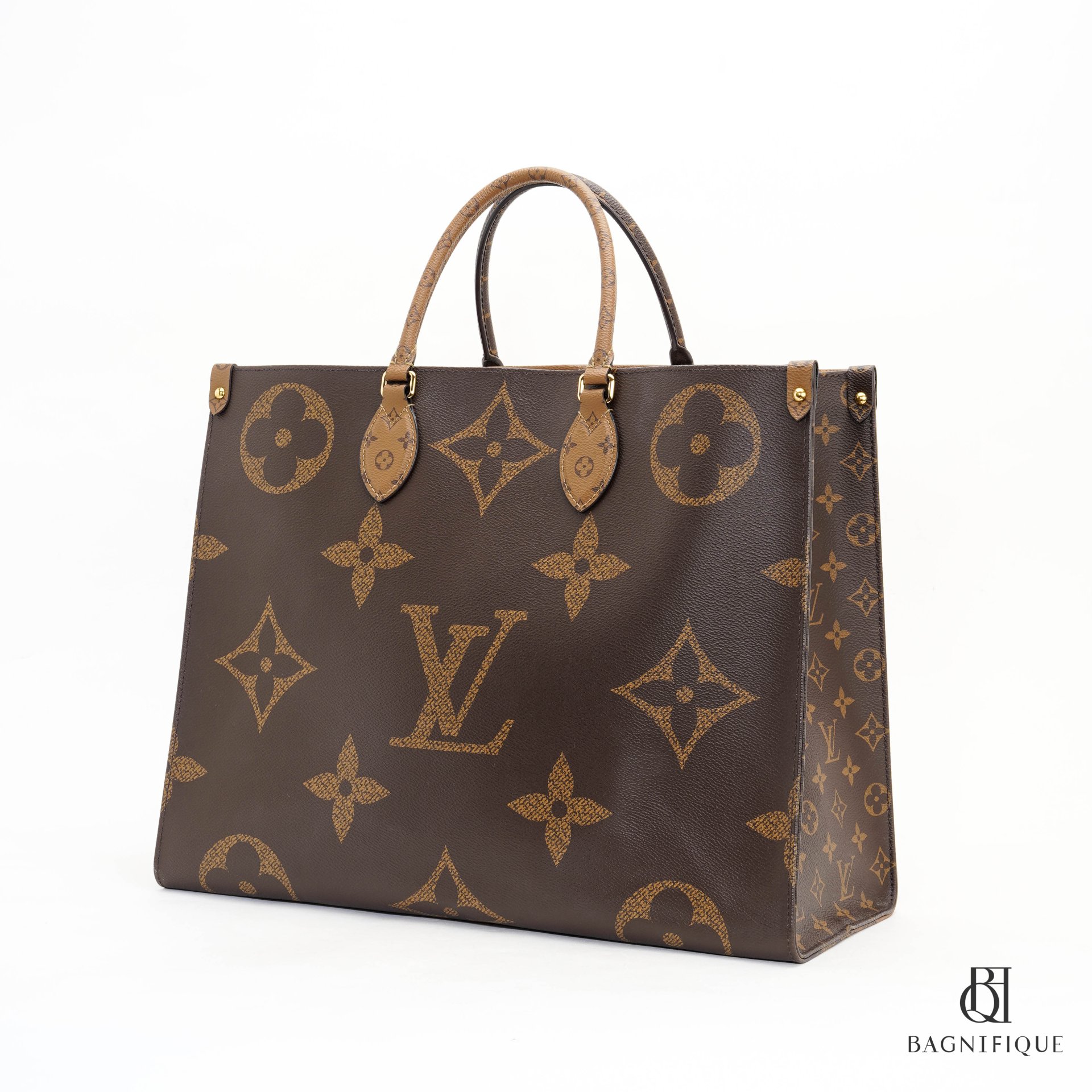 LV ON THE GO GM BROWN GIANT MONOGRAM CANVAS GHW bagnifiquethailand