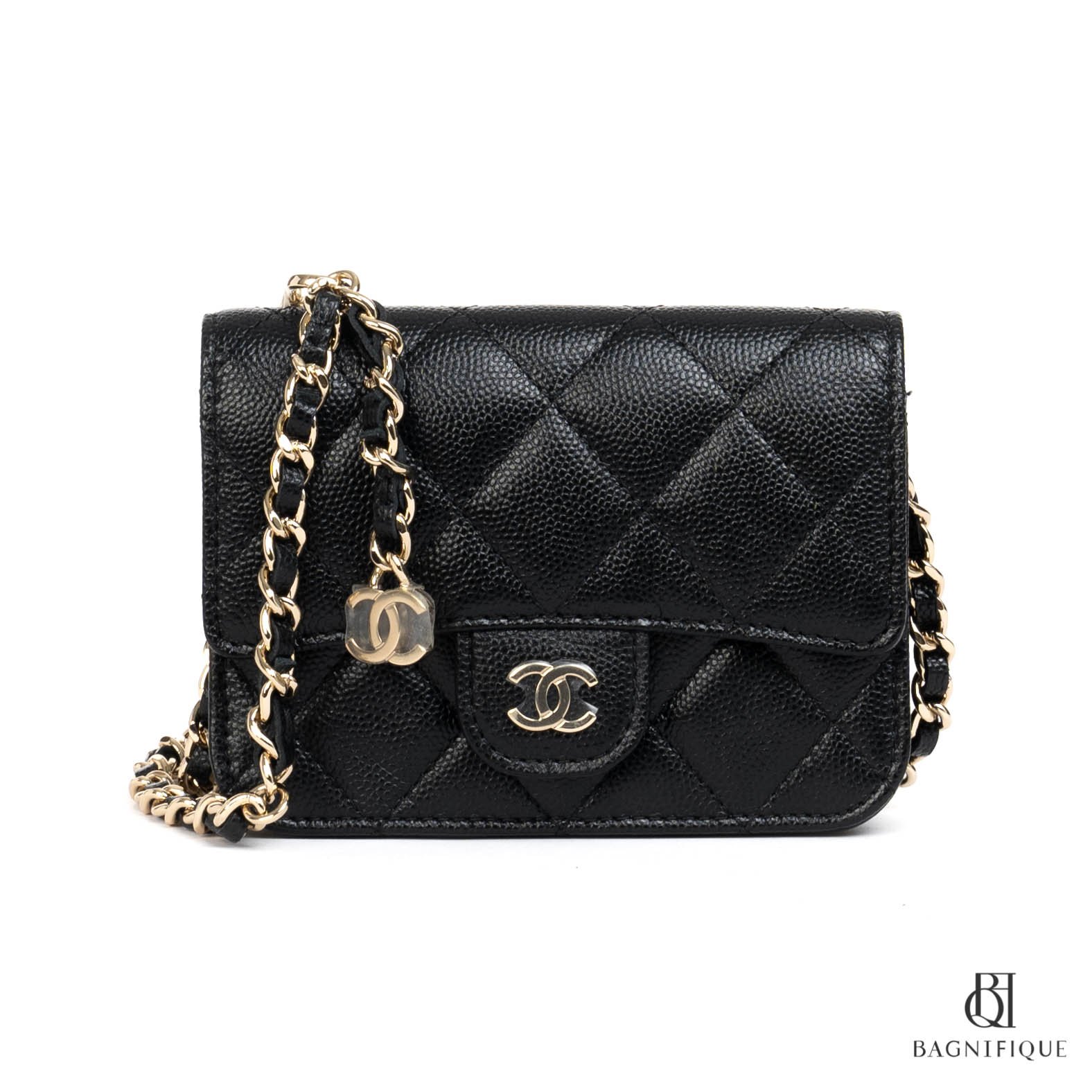 CHANEL WALLET WITH STRAP 5_ BLACK CAVIAR GHW