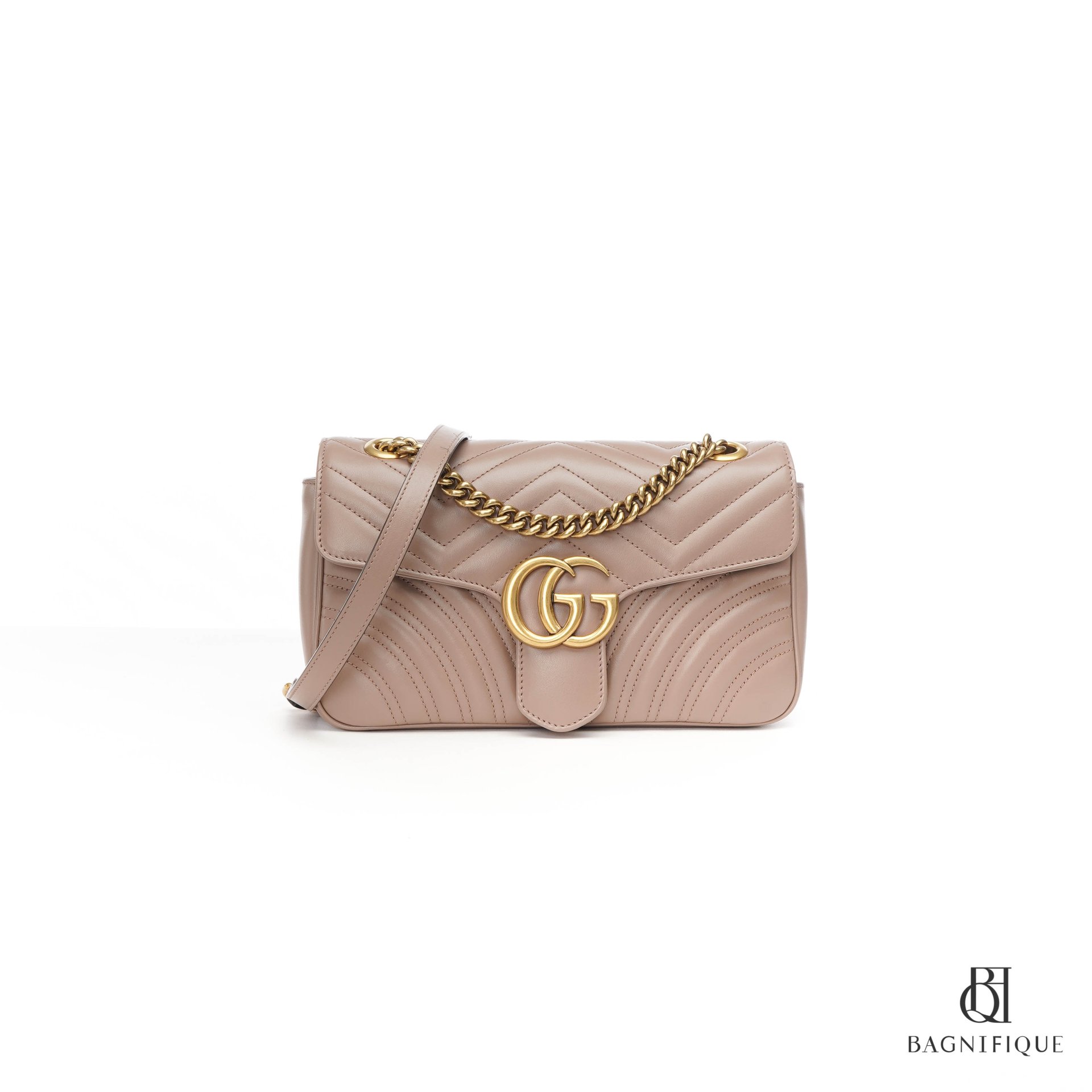 GUCCI MARMONT 26 BEIGE CALF GHW bagnifiquethailand