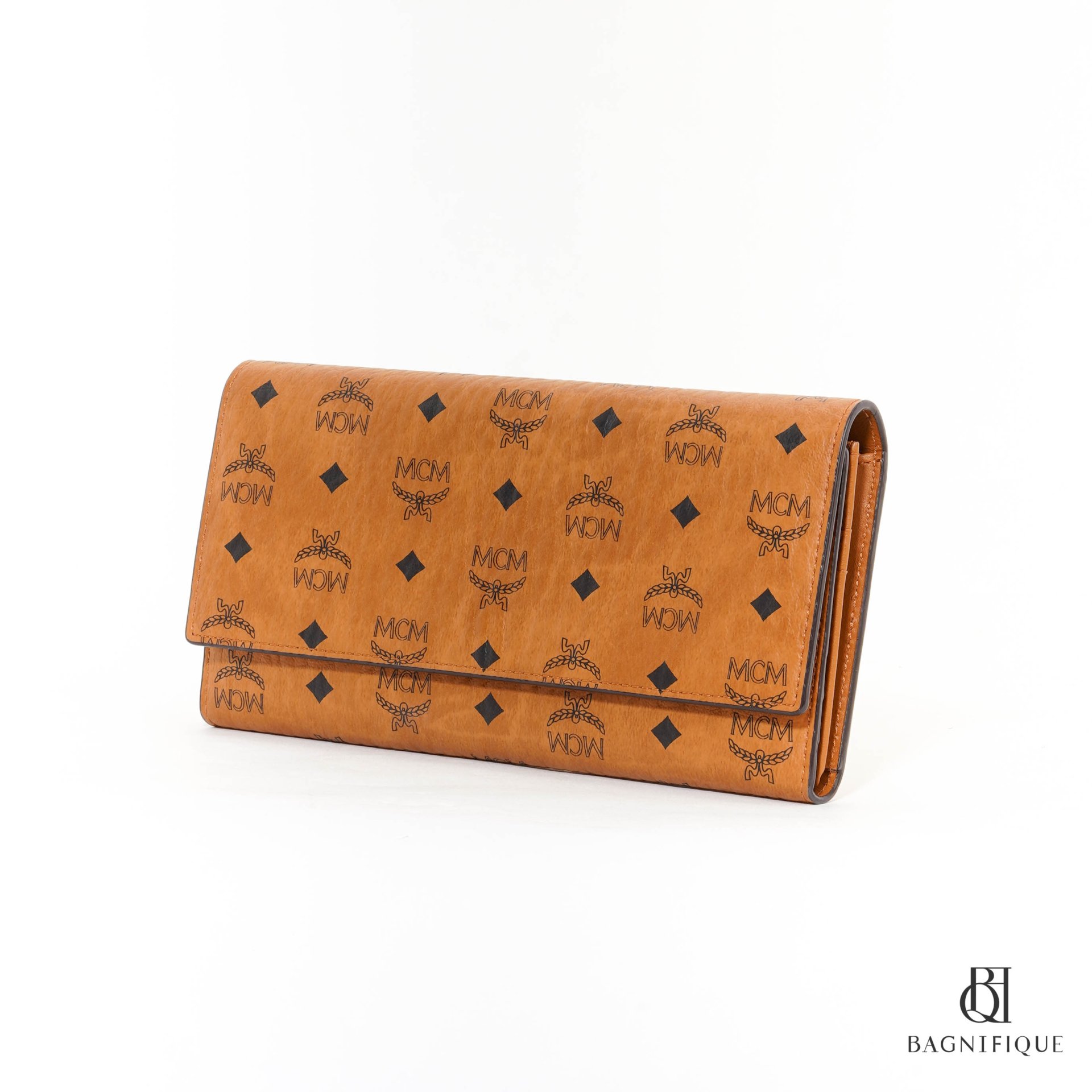 MCM TRI FOLD WALLET LONG BROWN CALF GHW 2023