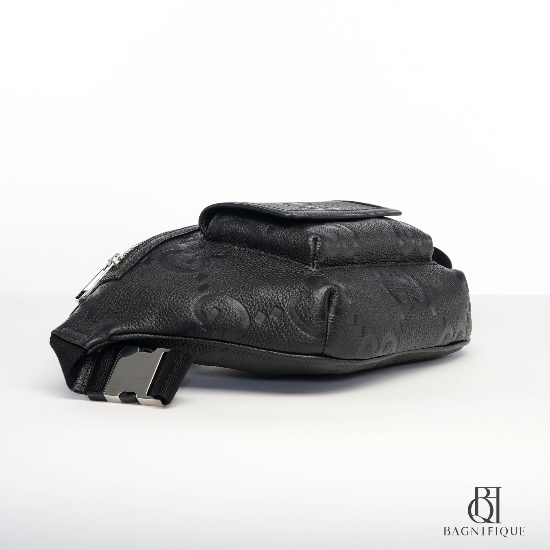 GUCCI BELT BAG GG MAXI BLACK JUMBO GG CALF SHW bagnifiquethailand