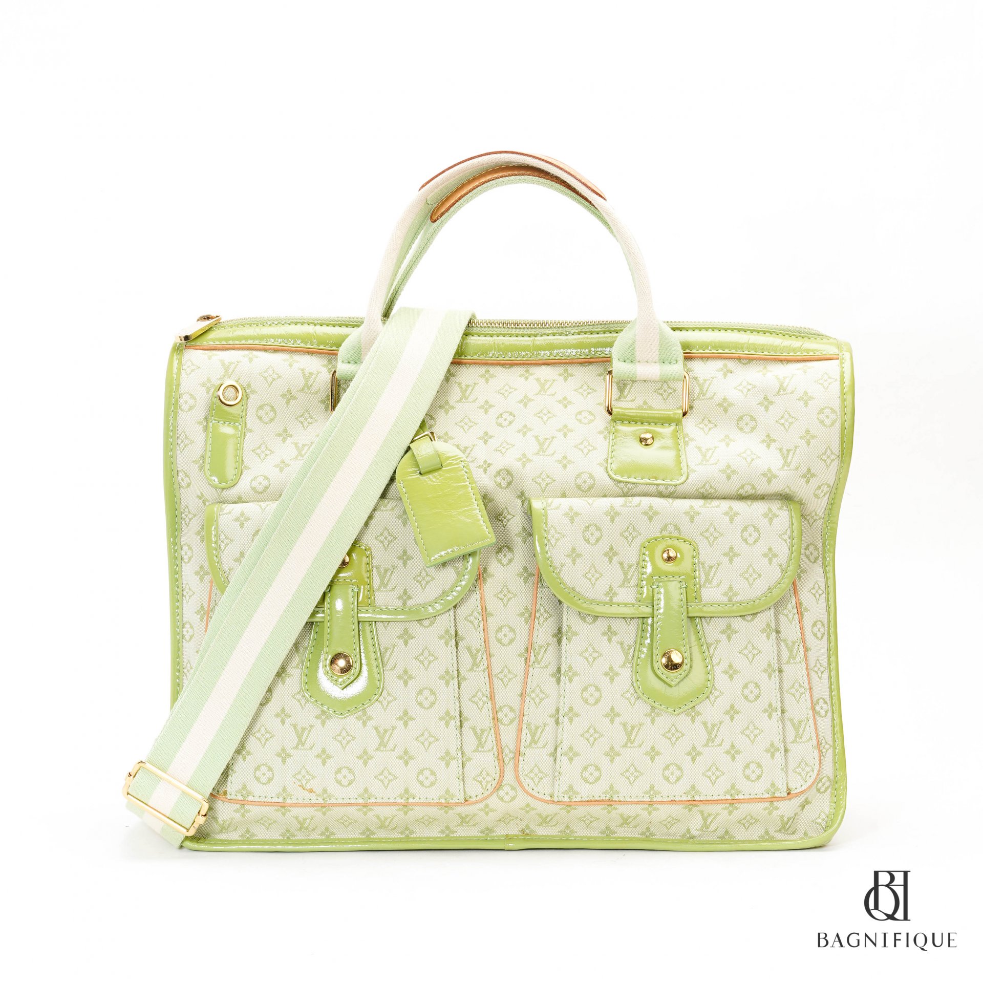 LOUIS VUITTON MARY KATE TOTE 38 GREEN MONOGRAM CANVAS GHW