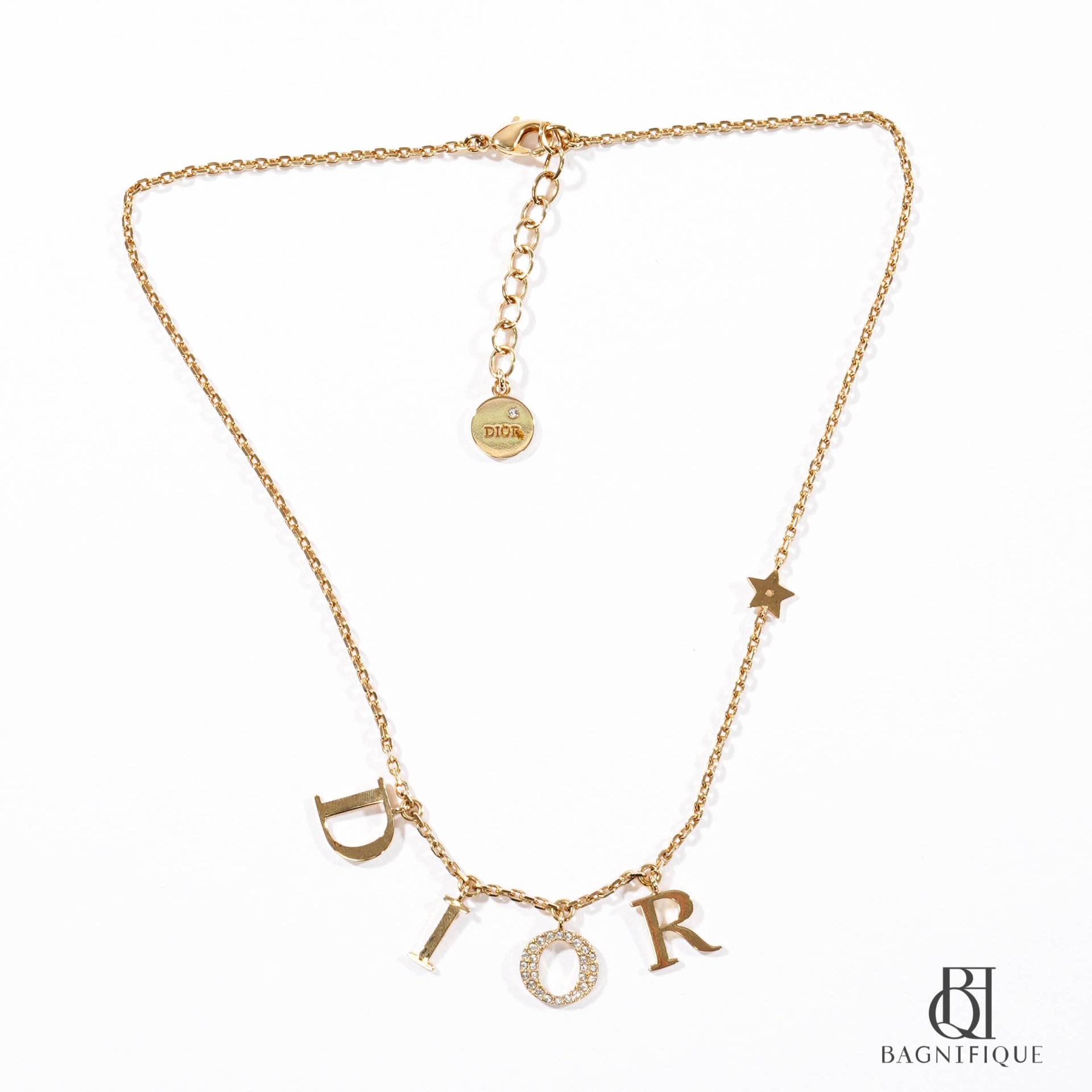 DIOR NECKLACE 43 GOLD D I O R LOGO GHW bagnifiquethailand