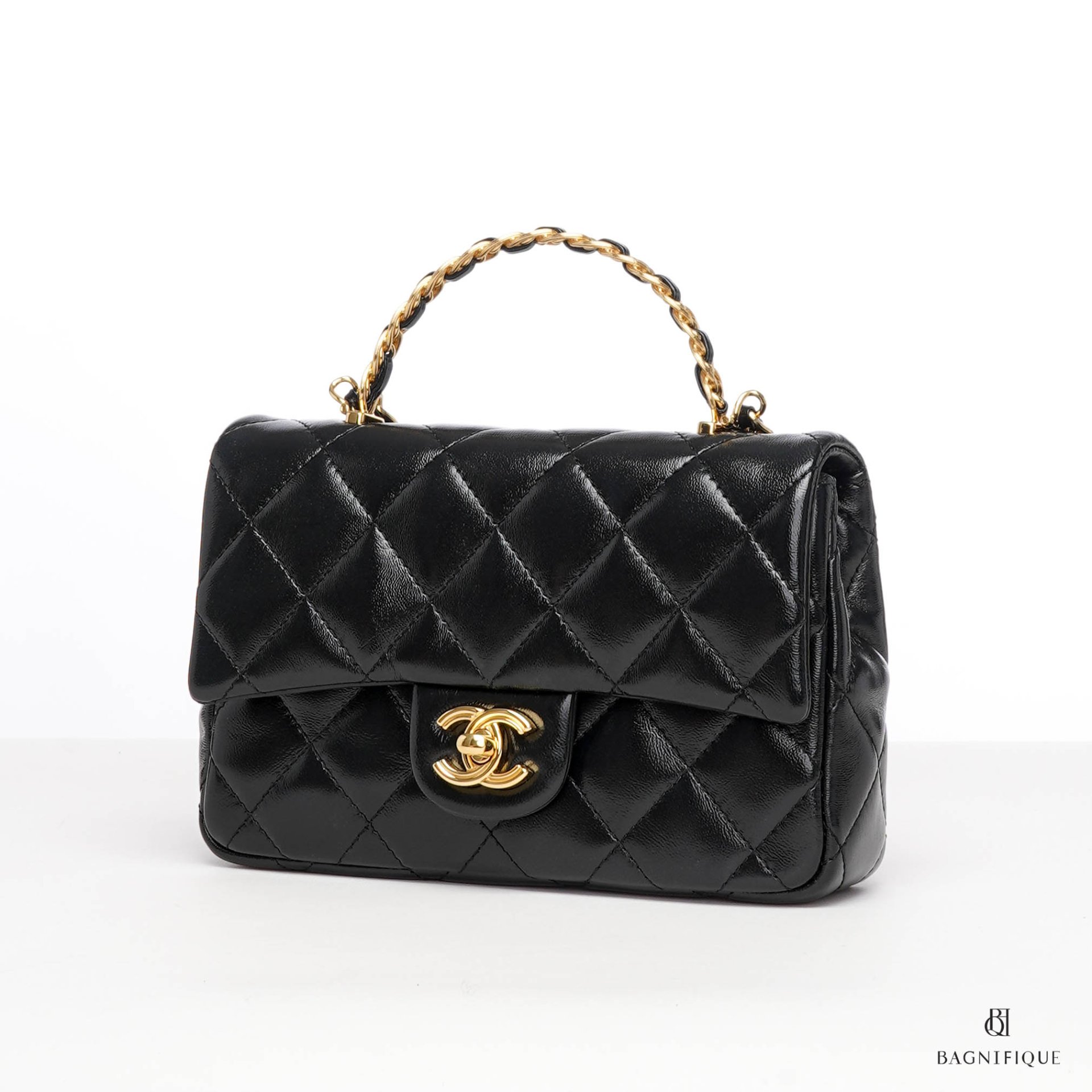 Chanel flap bag online with top handle