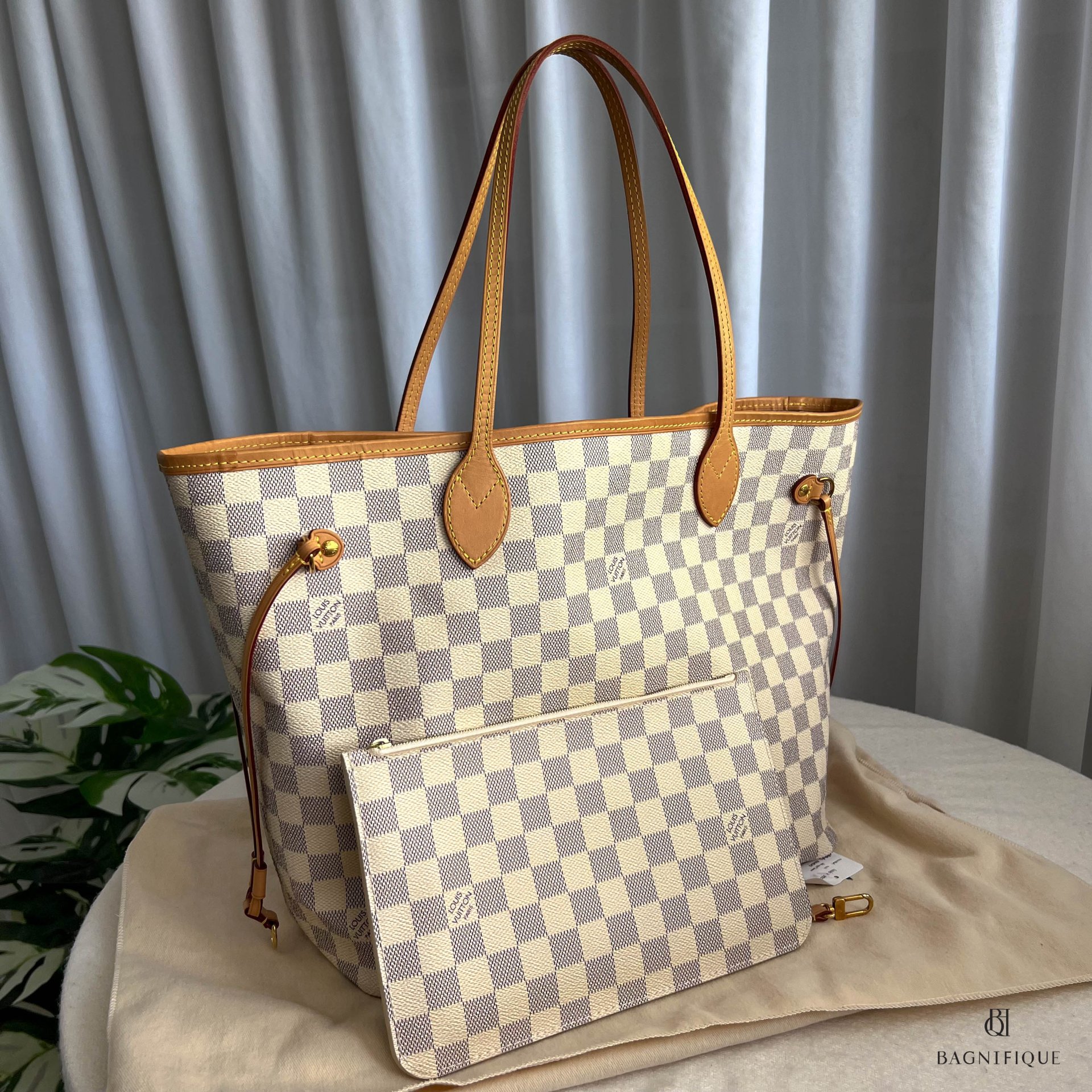 LV NEVERFULL MM AZUR DAMIER CANVAS GHW bagnifiquethailand