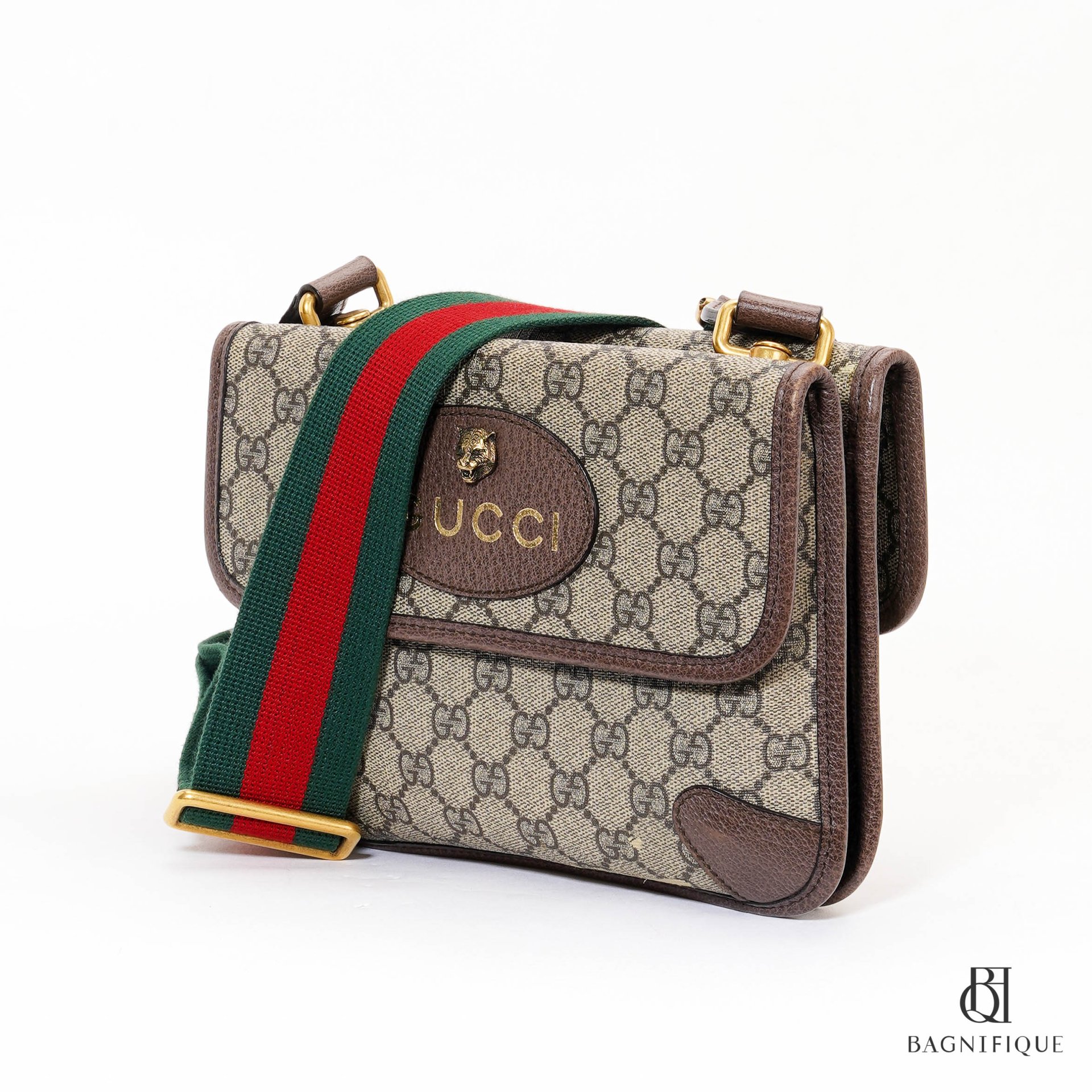 GUCCI MESSENGER NEO VINTAGE SMALL BROWN GG SUPREME MONOGRAM GHW