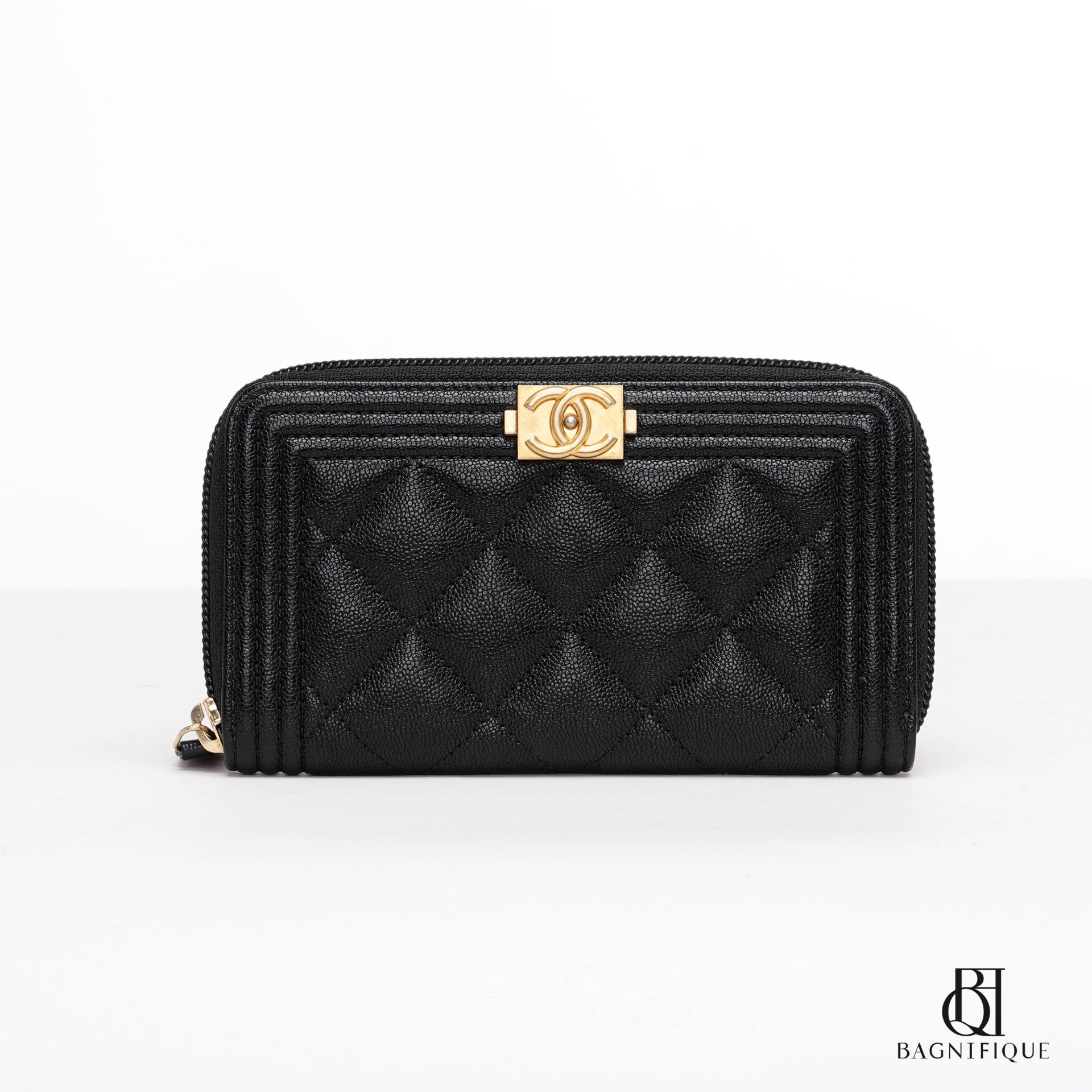 CHANEL ZIPPY BOY WALLET MEDIUM BLACK CAVIAR GHW bagnifiquethailand