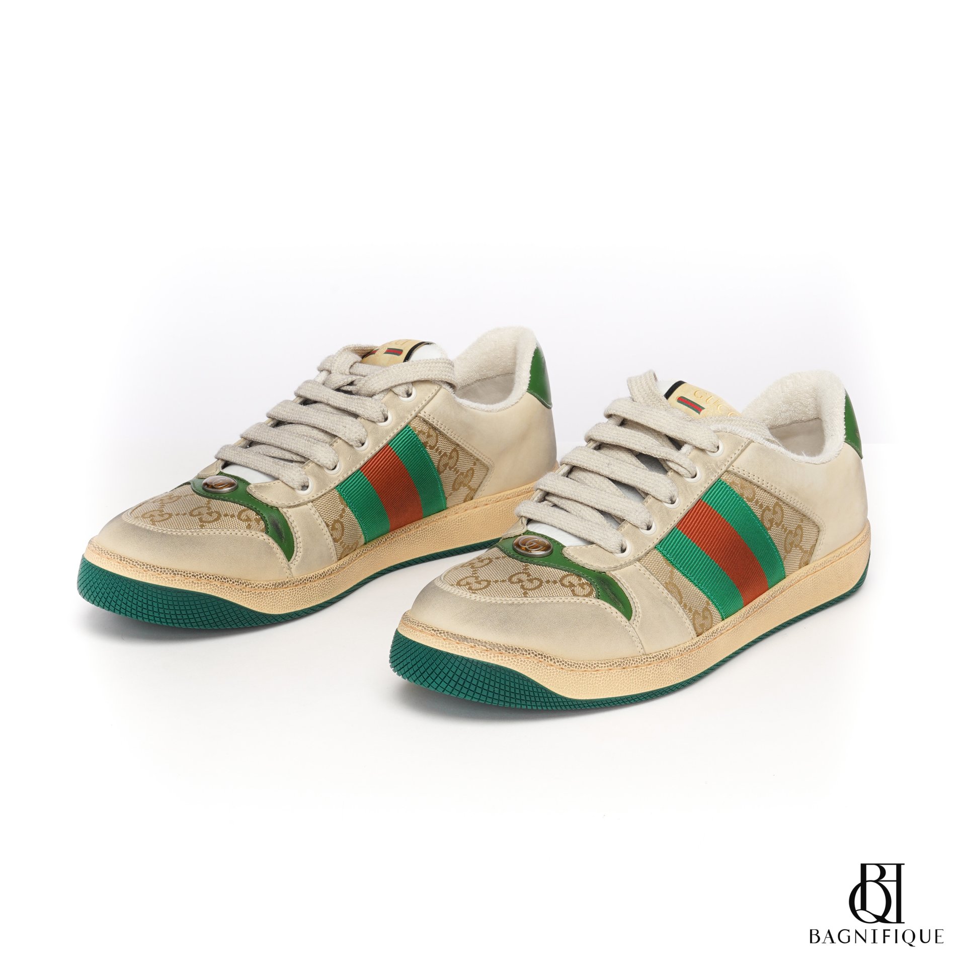 Gucci Leather and Nylon Sneakers - Green