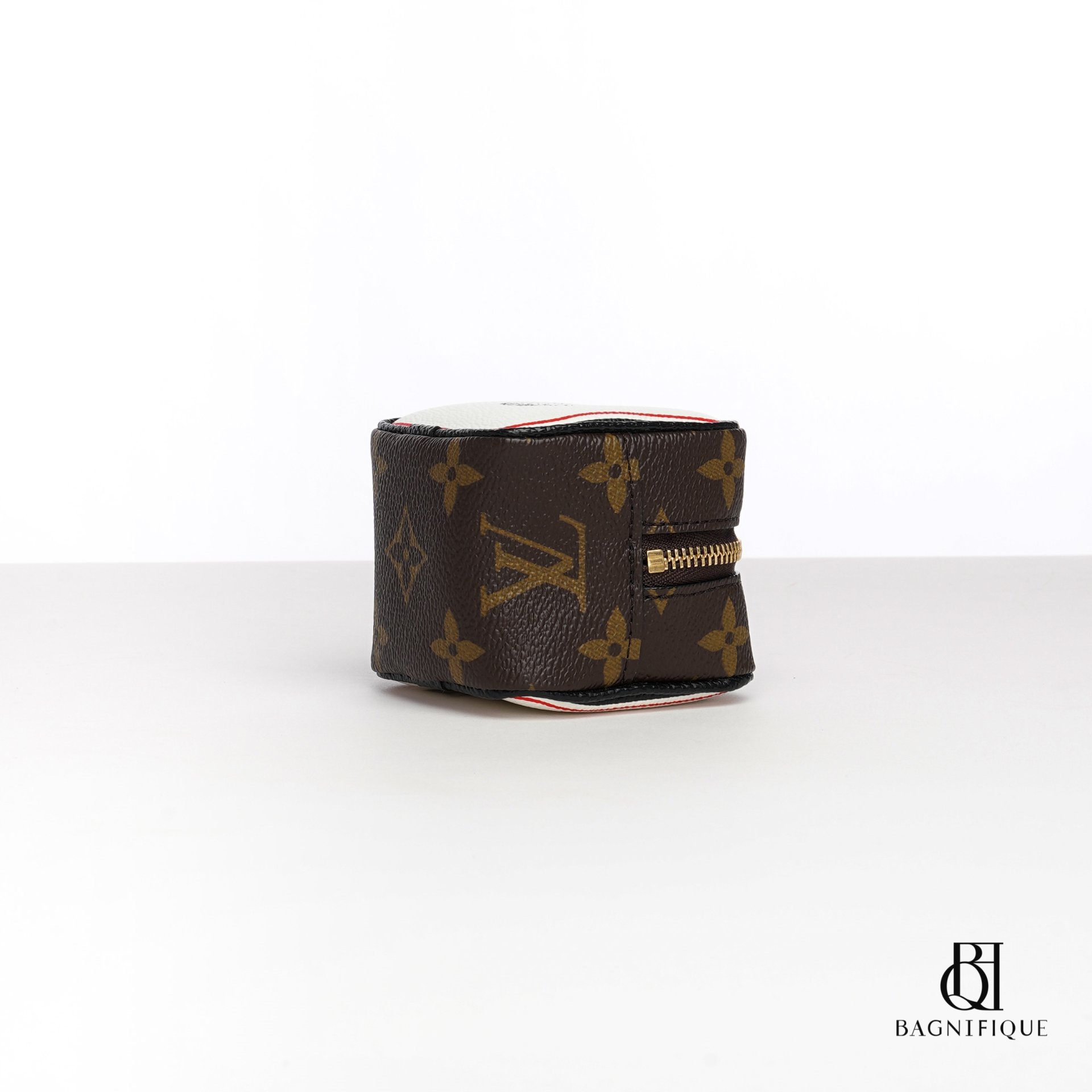 LV CUBE COIN PURSE WHITE BROWN MONOGRAM CANVAS GHW