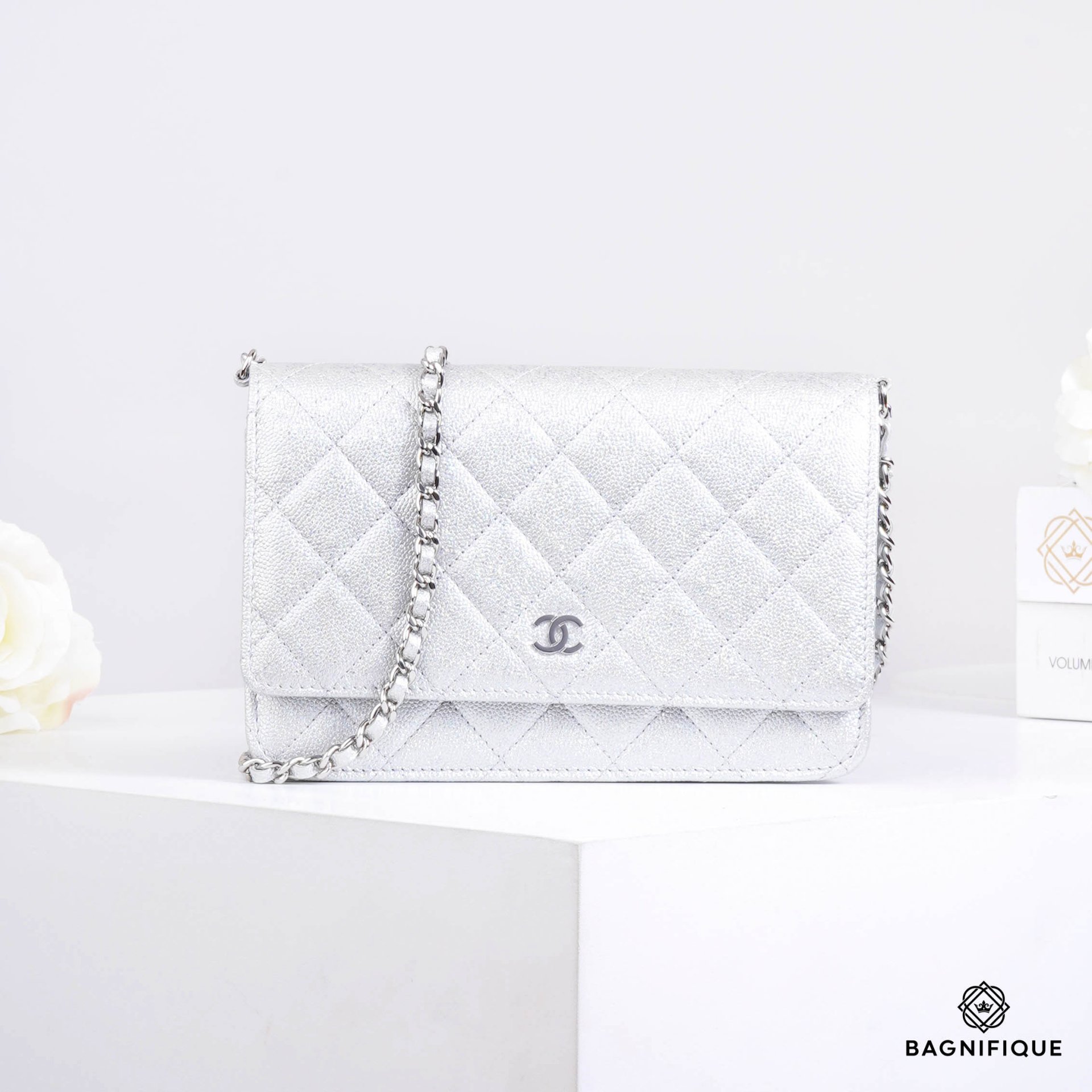 CHANEL WOC SILVER CAVIAR SHW MICRO bagnifiquethailand