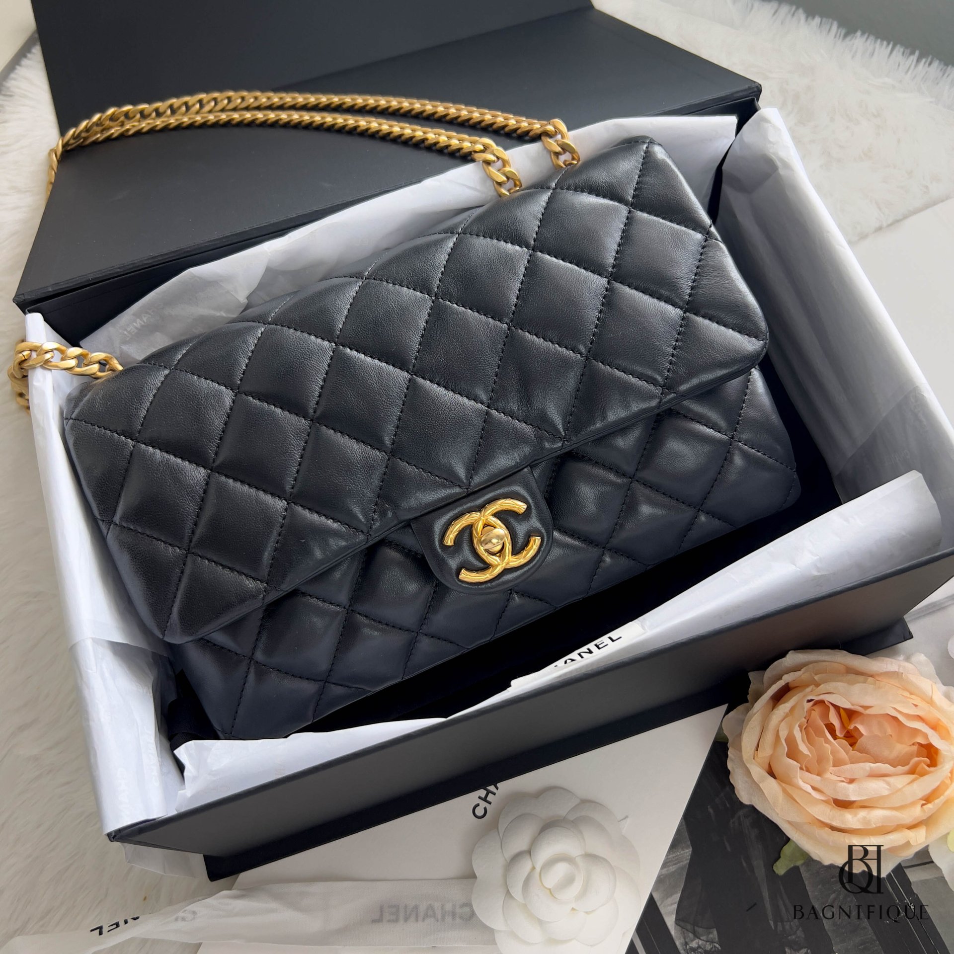 Chanel classic hotsell 10 lambskin