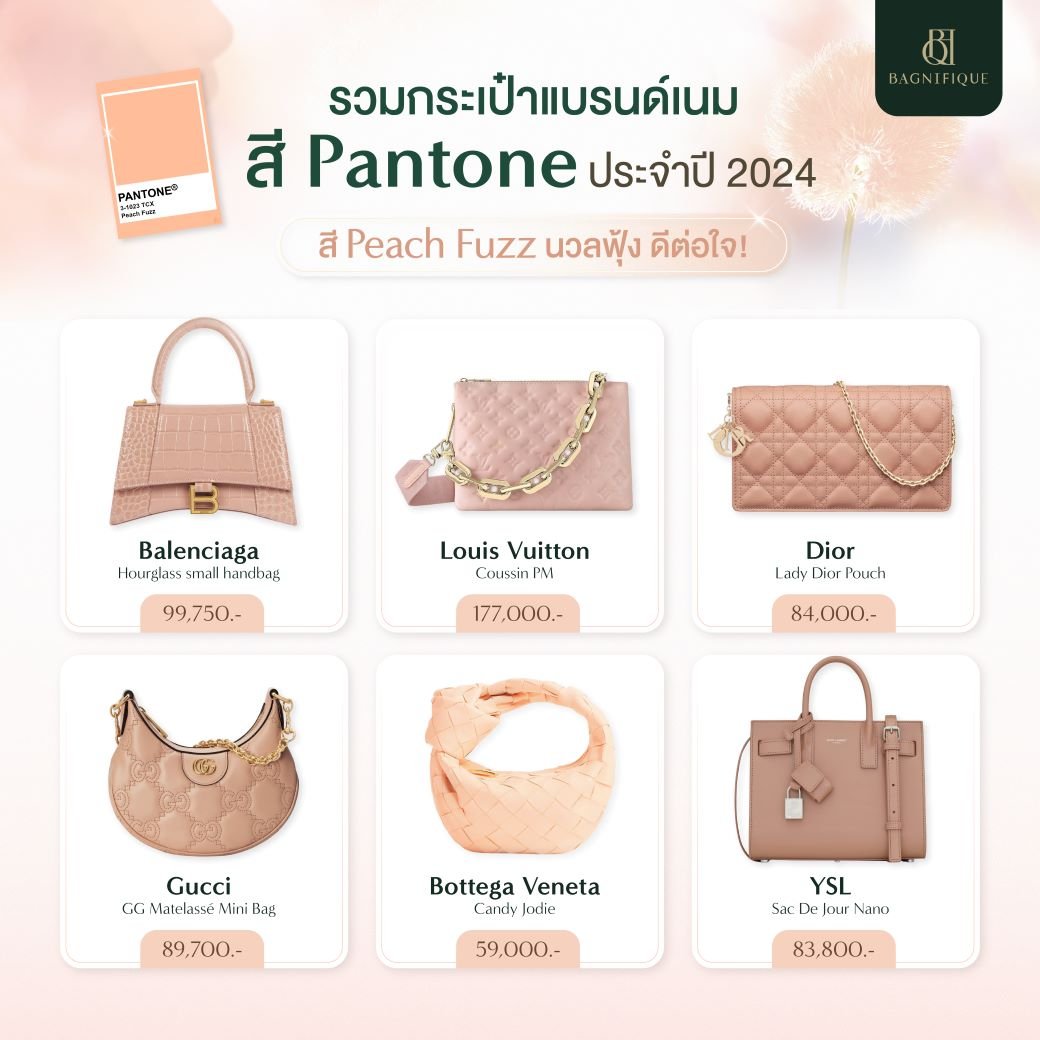 รวมกระเป๋าแบรนด์เนมสี Pantone ประจำปี 2024