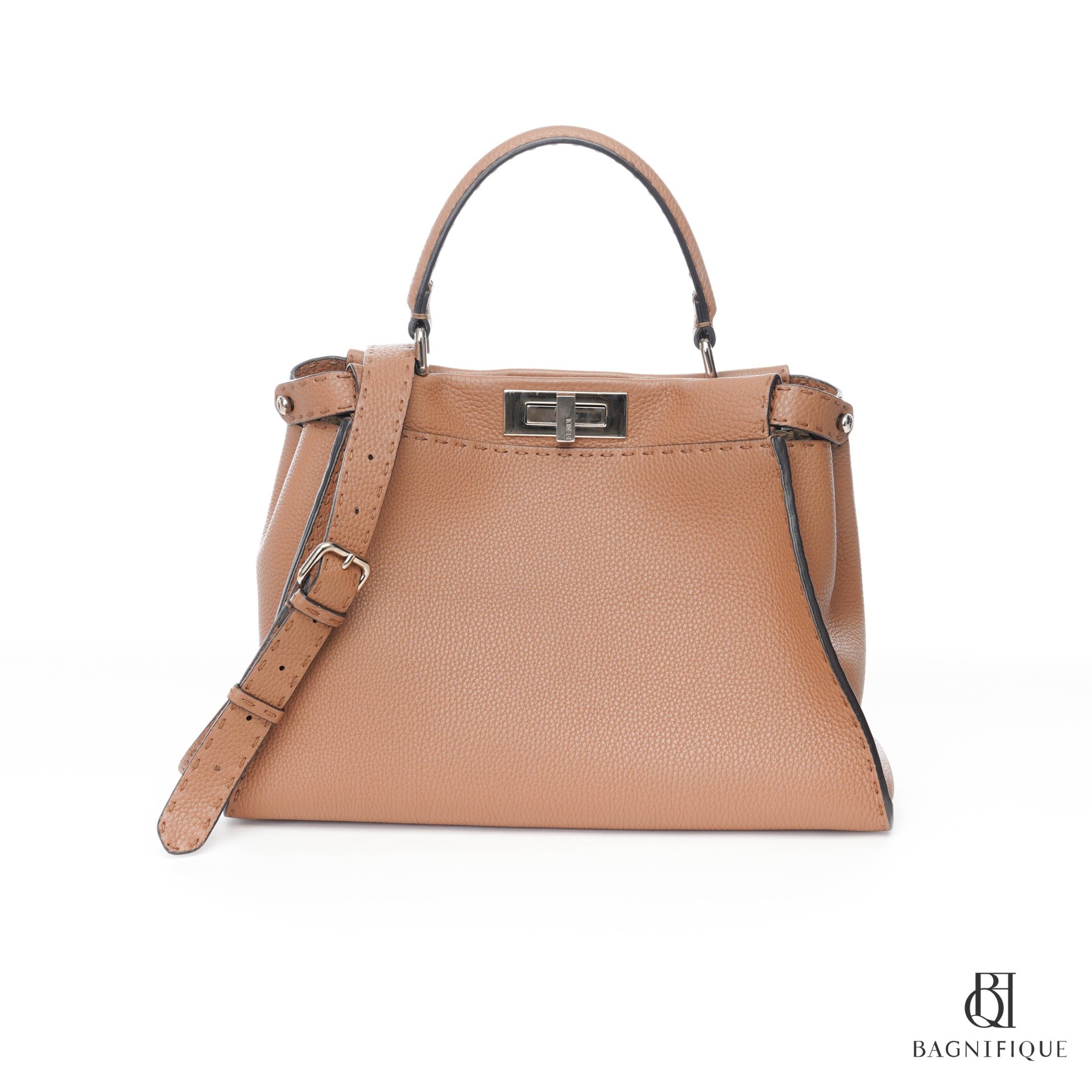 FENDI PEEKABOO MEDIUM BROWN CALF SHW