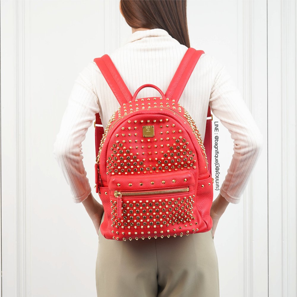 MCM BACKPACK SMALL LIMITED CRYSTAL RED bagnifiquethailand