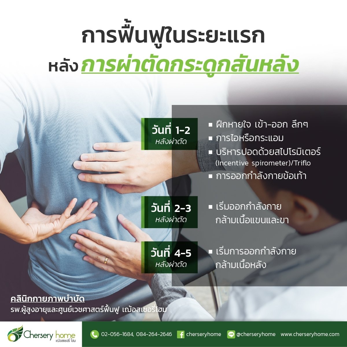 การฟื้นฟูในระยะแรกหลังการผ่าตัดกระดูกสันหลัง