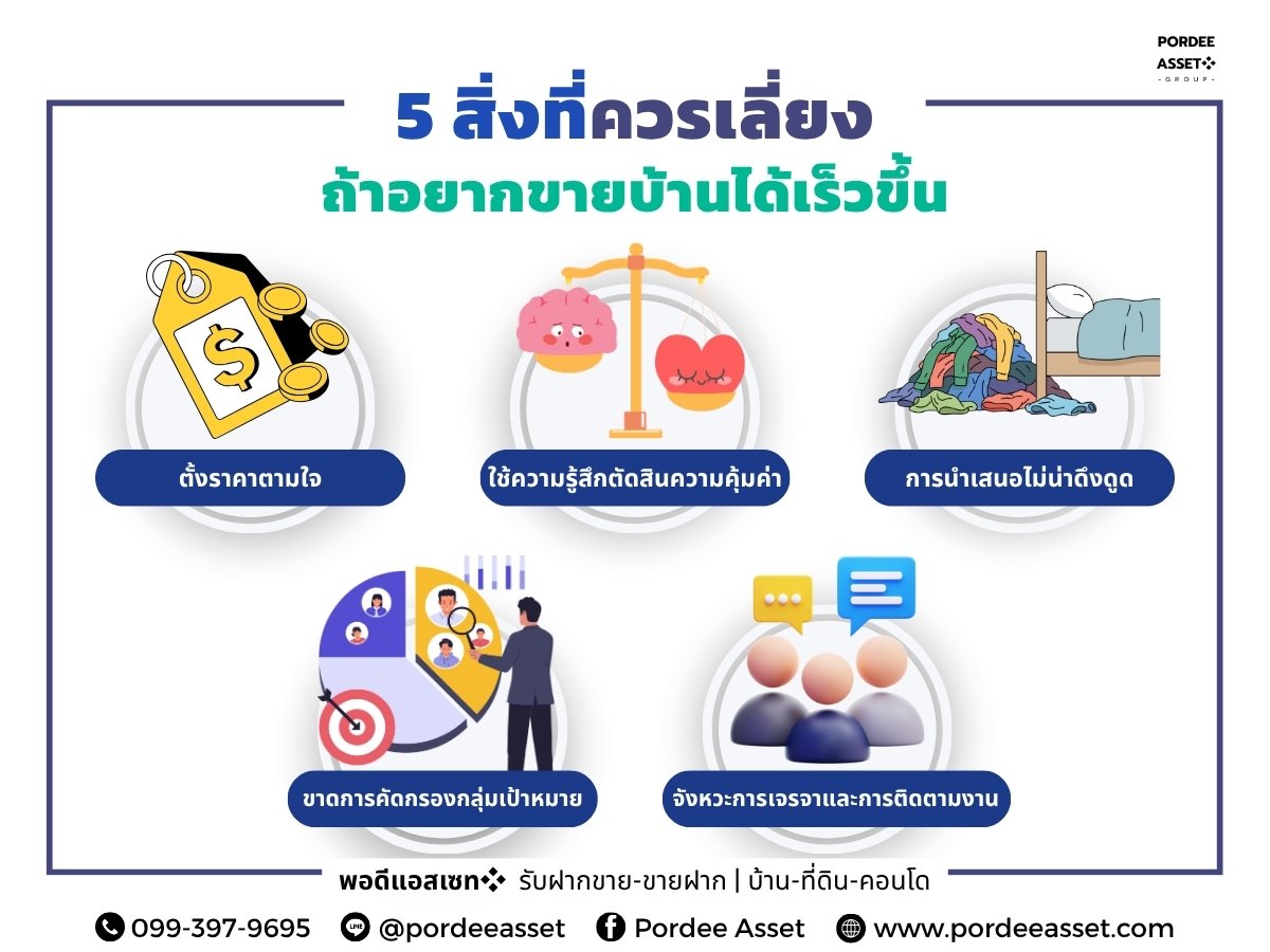 5 สิ่งที่ควรเลี่ยง ถ้าอยากขายบ้านได้เร็วขึ้น