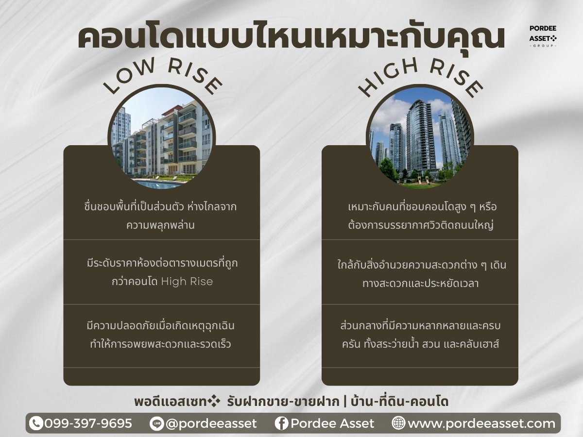 ข้อดี ของคอนโด Low Rise กับ High Rise แบบไหนที่เหมาะกับคุณ!!