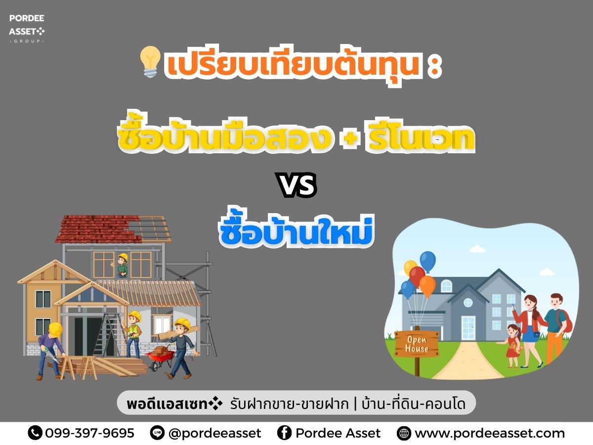 เปรียบเทียบต้นทุน: ซื้อบ้านมือสอง + รีโนเวท VS ซื้อบ้านใหม่