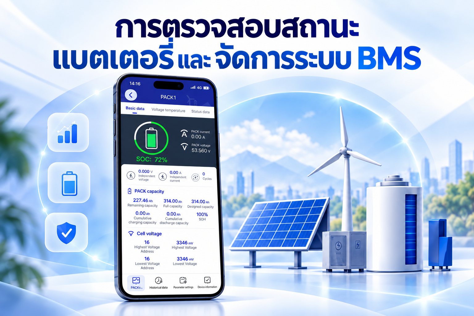 Battery Status Monitoring and BMS Management