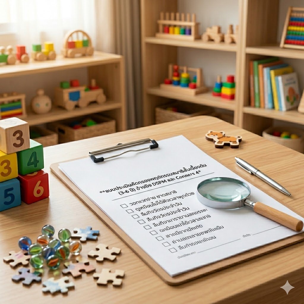 แบบประเมินคัดกรองสมาธืสั้นในเด็กด้วยตนเอง (3-6 ปี)