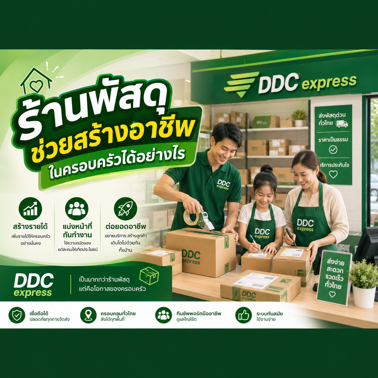 ร้านพัสดุช่วยสร้างอาชีพในครอบครัวได้อย่างไร
