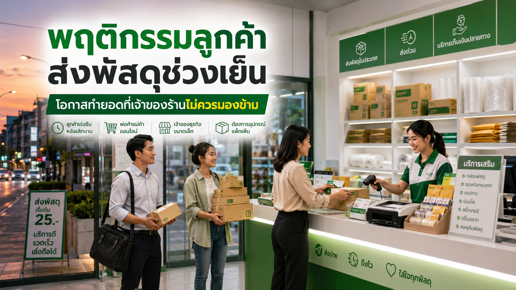 พฤติกรรมลูกค้าส่งพัสดุช่วงเย็น โอกาสทำยอดร้าน DDC Express