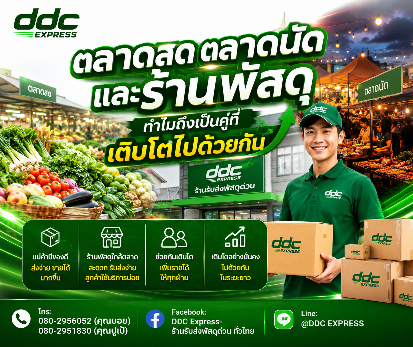 ตลาดสด ตลาดนัด และร้านพัสดุ ทำไมถึงเป็นคู่ที่เติบโตไปด้วยกัน