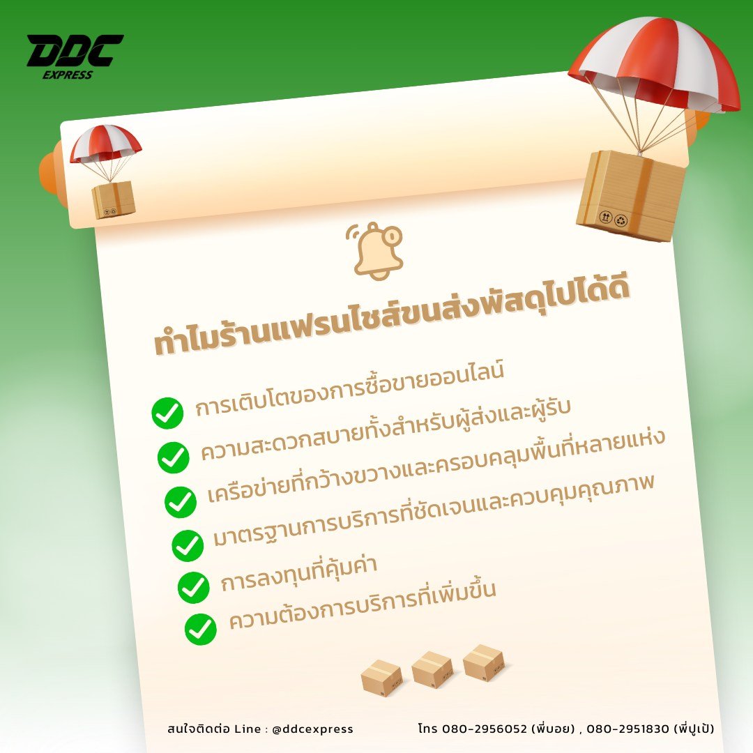 ทำไมร้านแฟรนไชส์ขนส่งพัสดุไปได้ดี  การเติบโตของการซื้อขายออนไลน์ ทำไมร้านแฟรนไชส์ขนส่งพัสดุไปได้ดี  การเติบโตของการซื้อขายออนไลน์