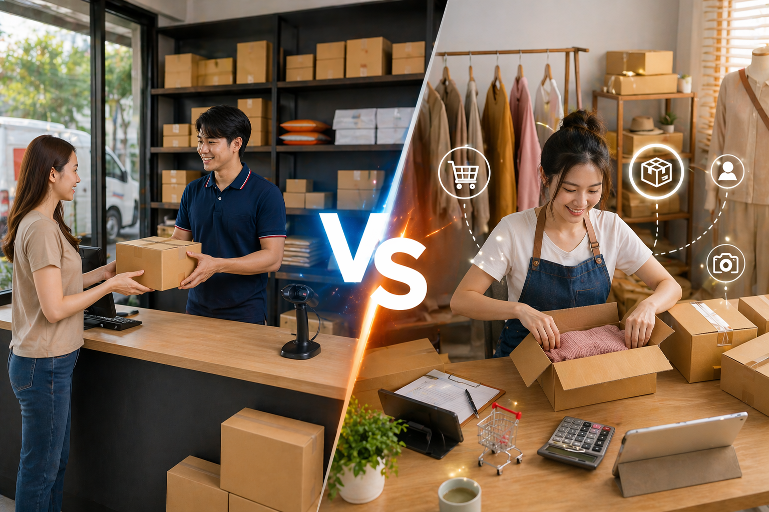 ร้านพัสดุ vs ขายของออนไลน์ อันไหนดีกว่า