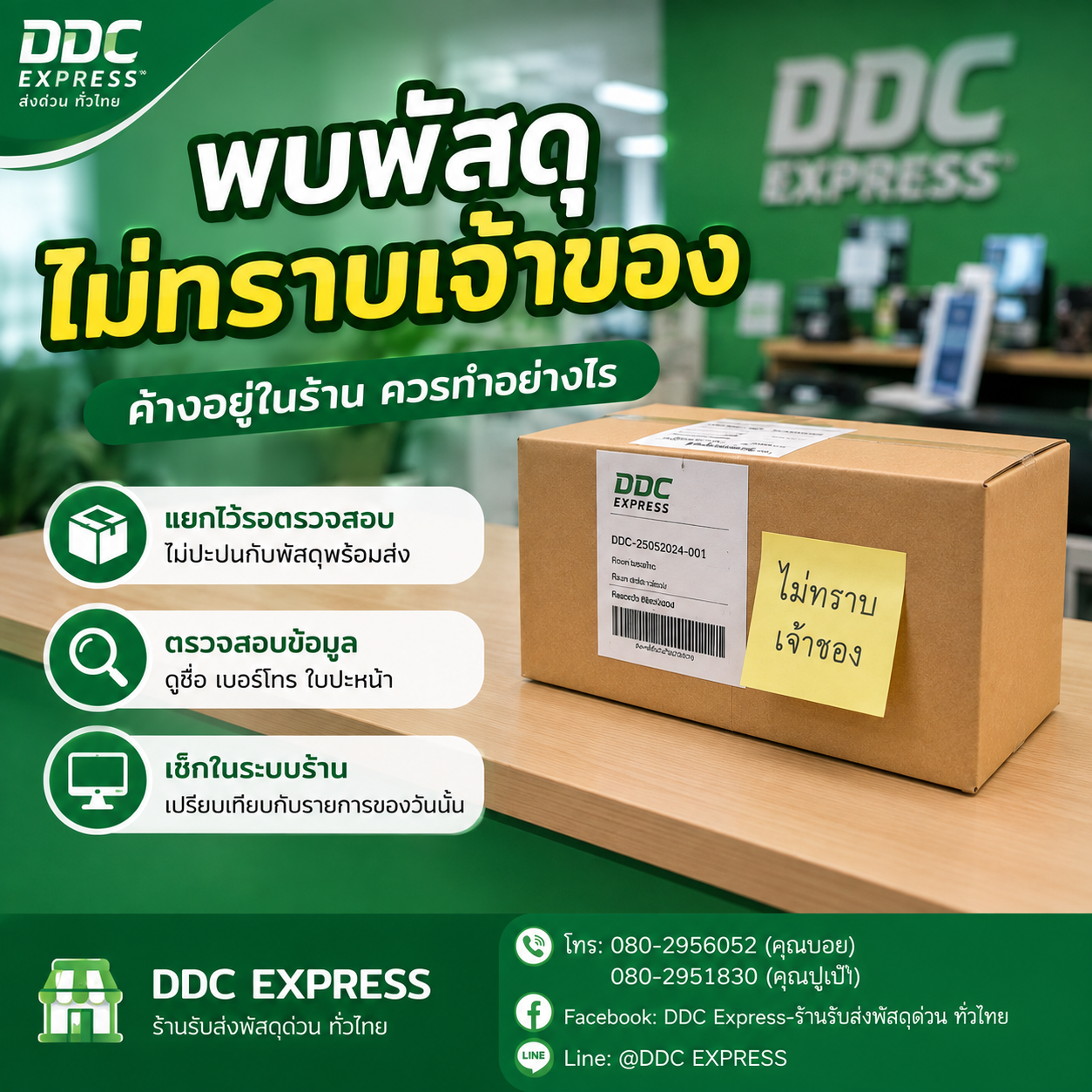 พบพัสดุไม่ทราบเจ้าของค้างอยู่ในร้าน ควรทำอย่างไร