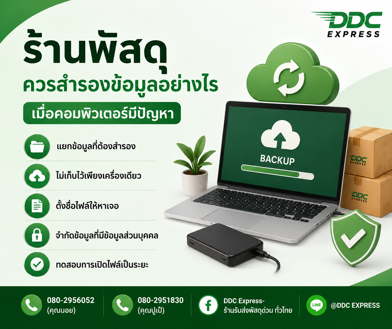 ร้านพัสดุควรสำรองข้อมูลอย่างไร เมื่อคอมพิวเตอร์มีปัญหา