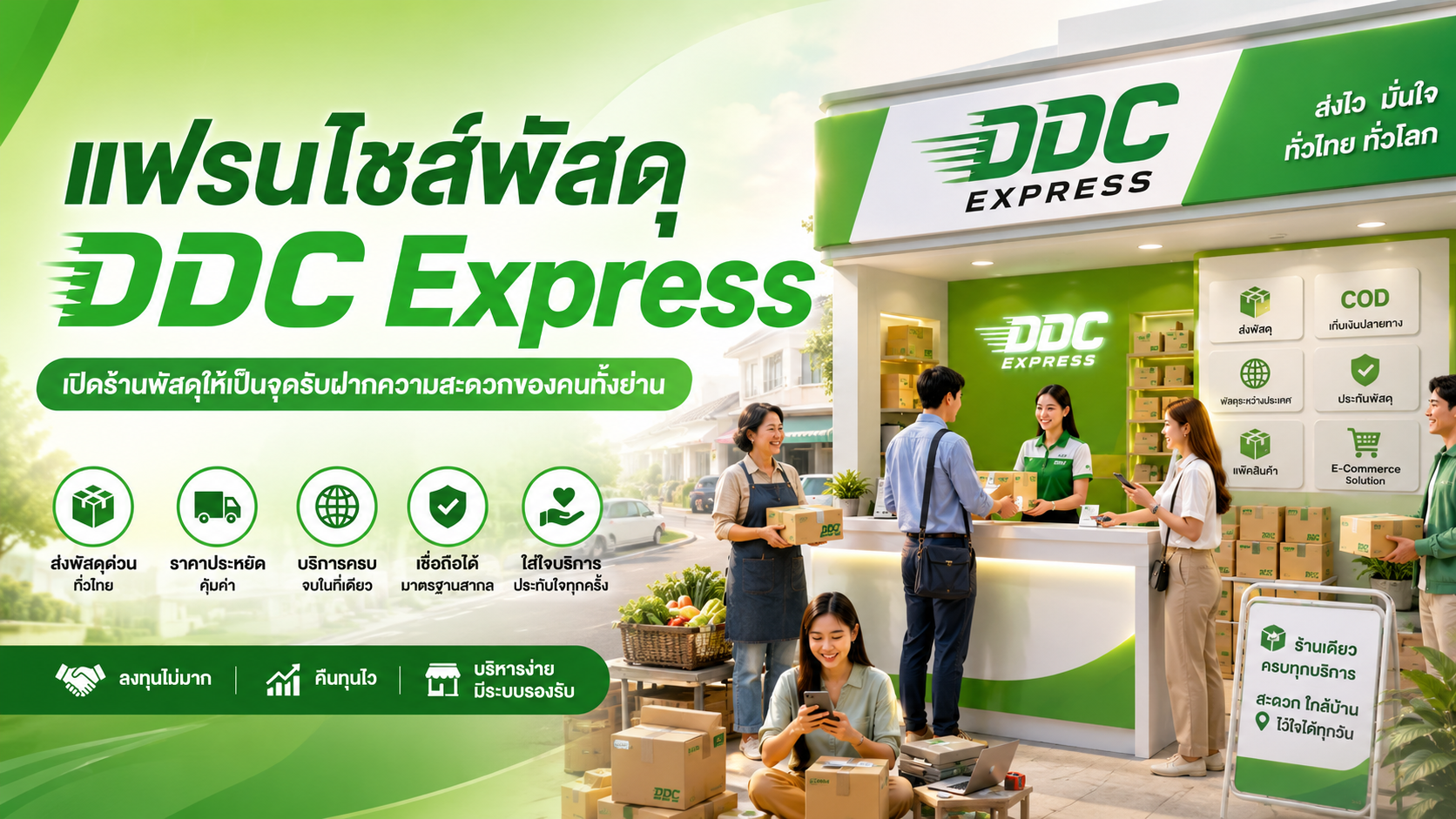 เปิดร้านพัสดุให้เป็นจุดรับฝากความสะดวกของคนทั้งย่าน